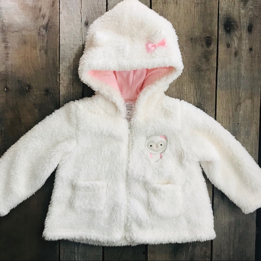Toddler Girls jacket with cute owl. EUC -Size M